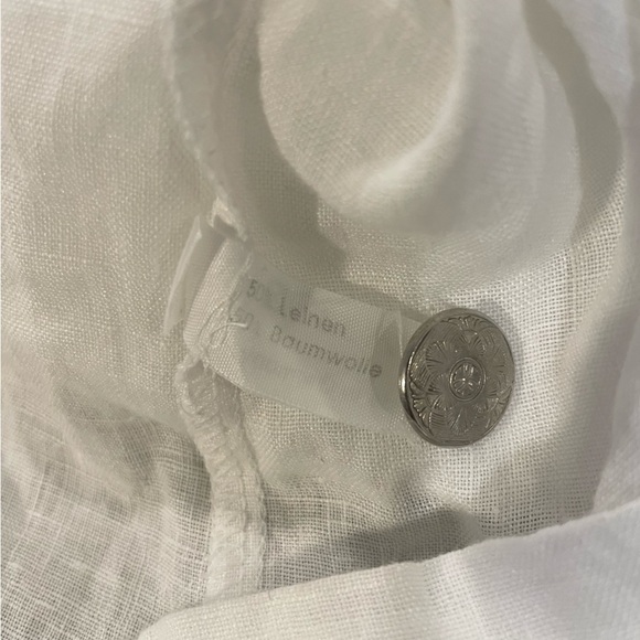 Vintage retro ruffle lace Victorian linen blouse - Picture 3 of 9